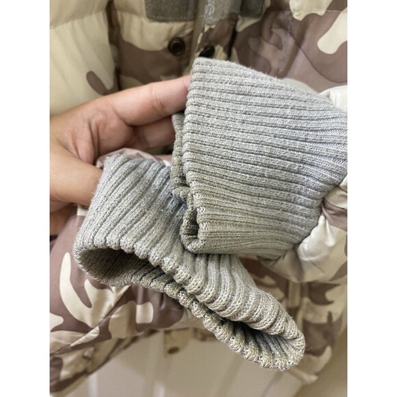 MONCLER BEAUMONT VERMONT WOOL CAMOUFLAGE DOWN JACKET OFF WHITE GREY Used - Picture 4 of 16